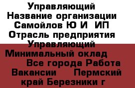 Управляющий › Название организации ­ Самойлов Ю.И, ИП › Отрасль предприятия ­ Управляющий › Минимальный оклад ­ 35 000 - Все города Работа » Вакансии   . Пермский край,Березники г.